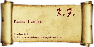 Kass Fanni névjegykártya