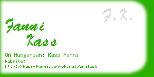 fanni kass business card